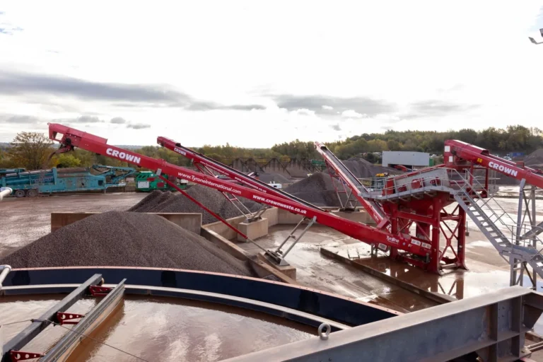 Soil and slurry washing facility for recycled aggregates.