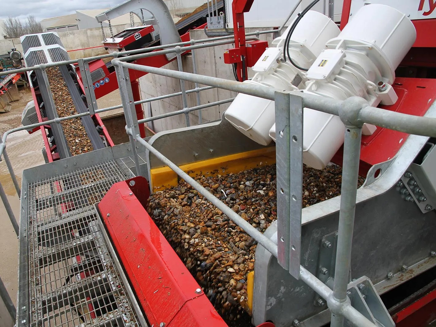 Recycled aggregates washing facility with full water treatment and filter press.