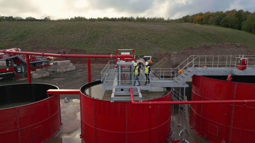 Water filtration for soil washing.