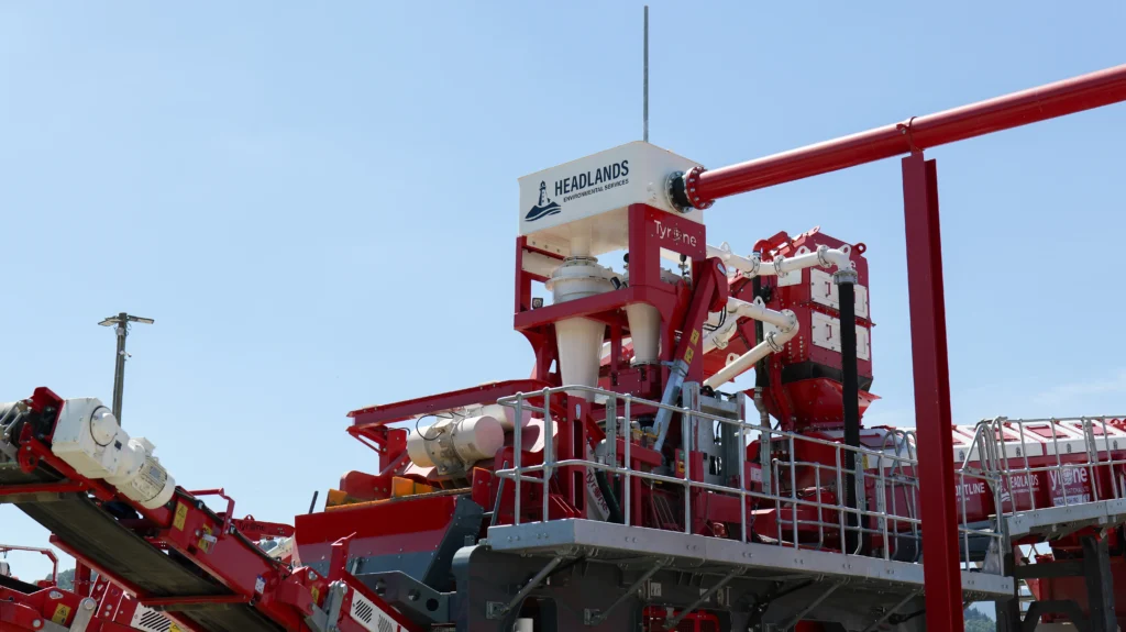 Tyrone Trackwash Pro mobile soil washing plant at Headlands Environmental in Chilliwack, BC