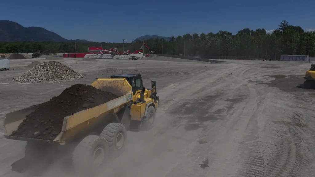 Truck carrying Soil at Headlands Environmental plant